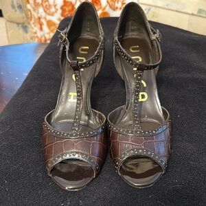 Unisa Brown Peep Toe Heel Size 8